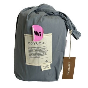 Coyuchi 100% Organic Cotton Percale Dark Gray King Duvet Cover NWT
